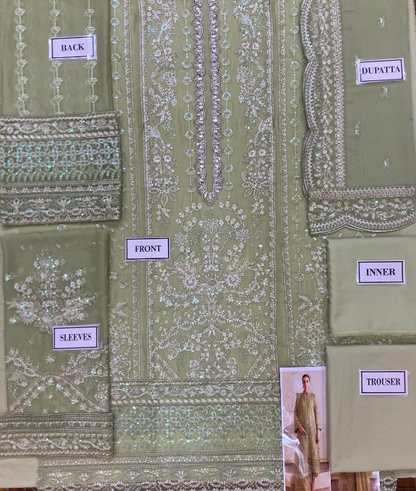 GULAAL LUXURY EMBROIDERED CHIFFON - 3 PC UNSTITCHED