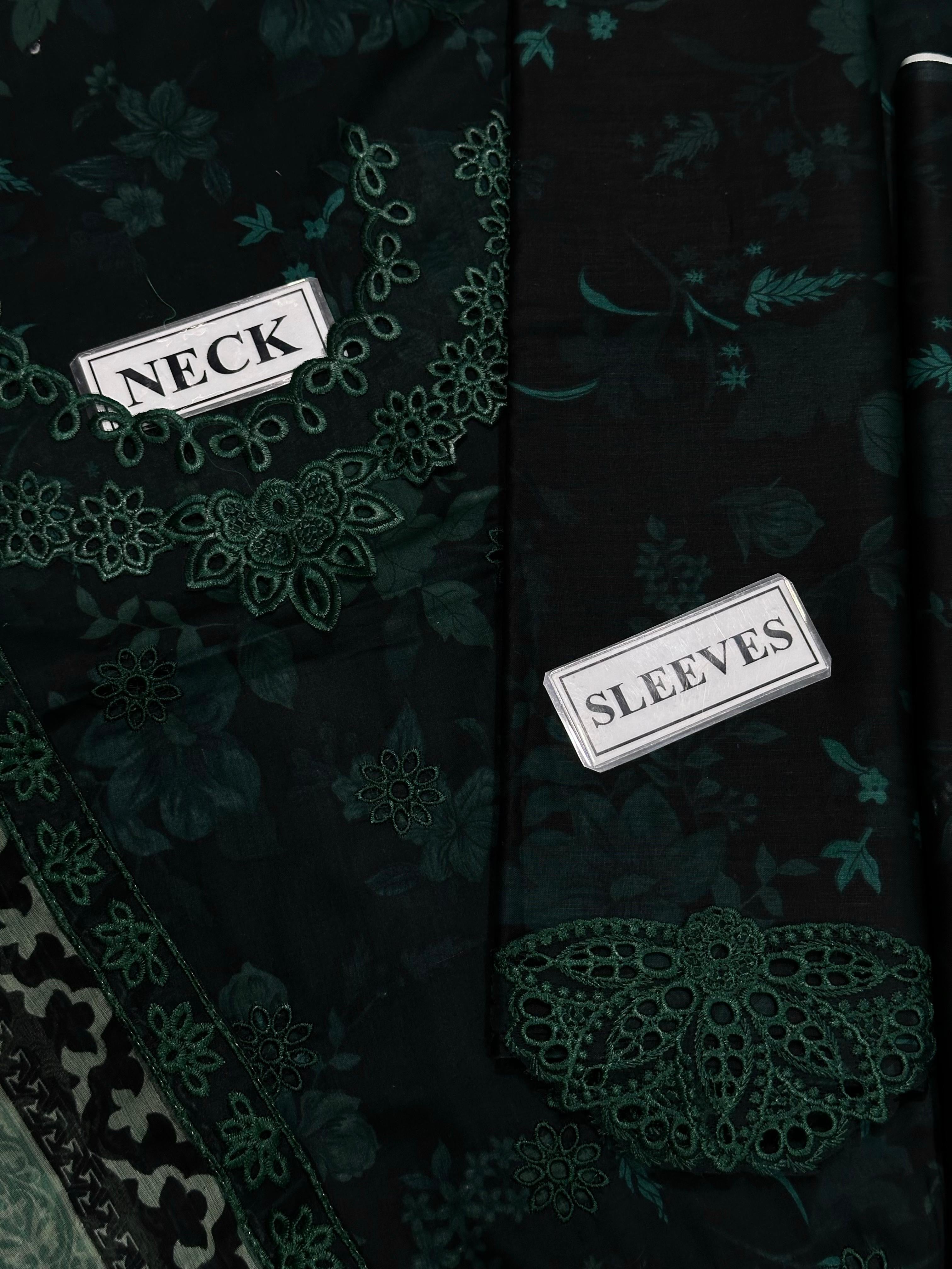 FARASHA CHIKANKARI EMBROIDERED LAWN - 3 PC UNSTITCHED