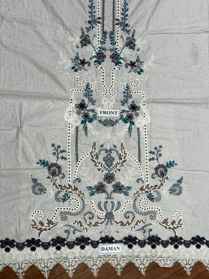 MARIA B LUXURY EMBROIDERED CHIKANKARI LAWN - 3 PC UNSTITCHED
