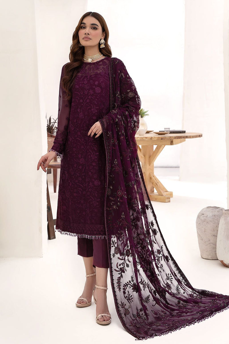 ZARIF EMBROIDERED CHIFFON - 3 PC UNSTITCHED