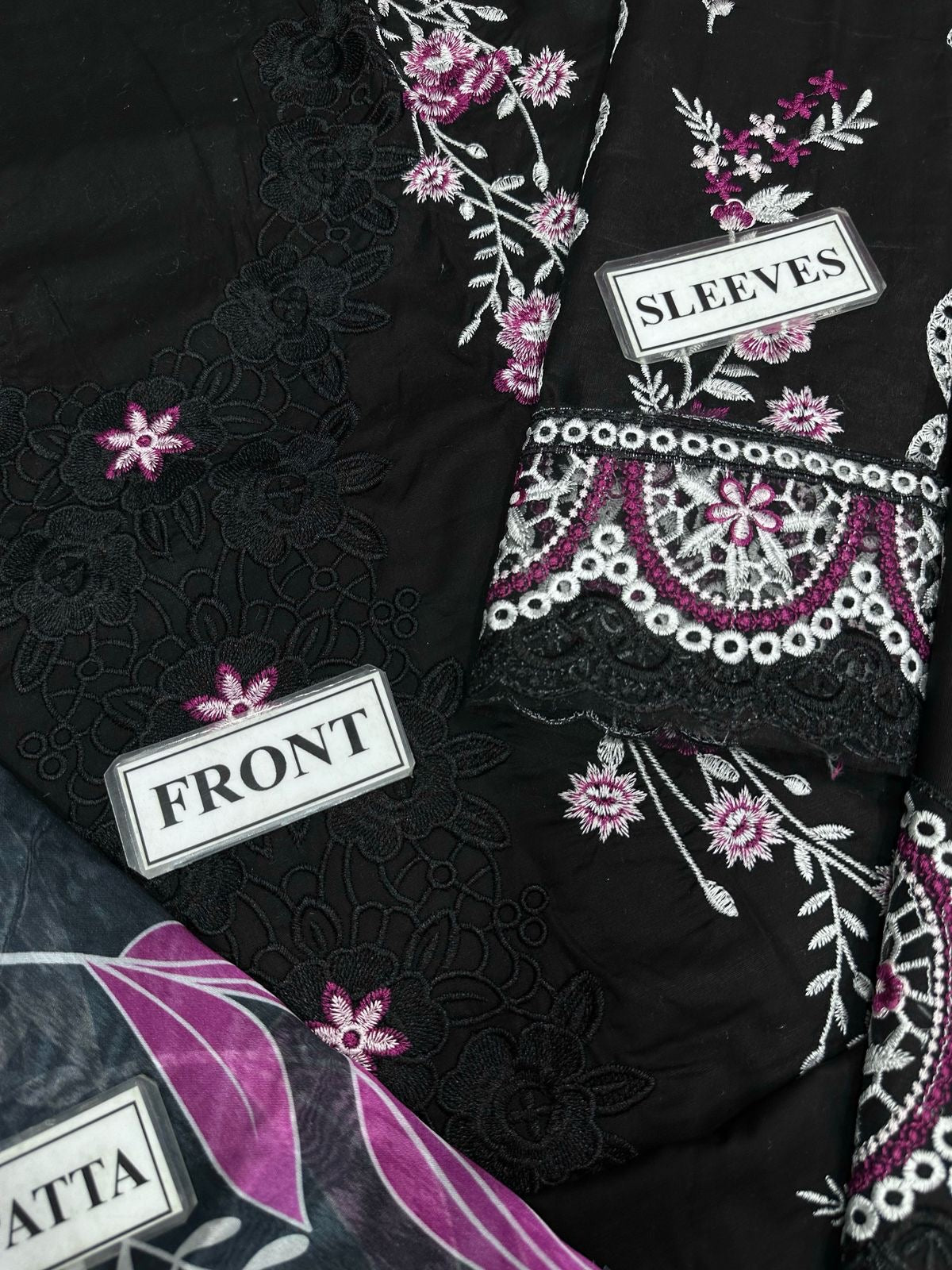 MUSHQ LUXURY EMBROIDERED CHIKANKARI LAWN - 3 PC UNSTITCHED