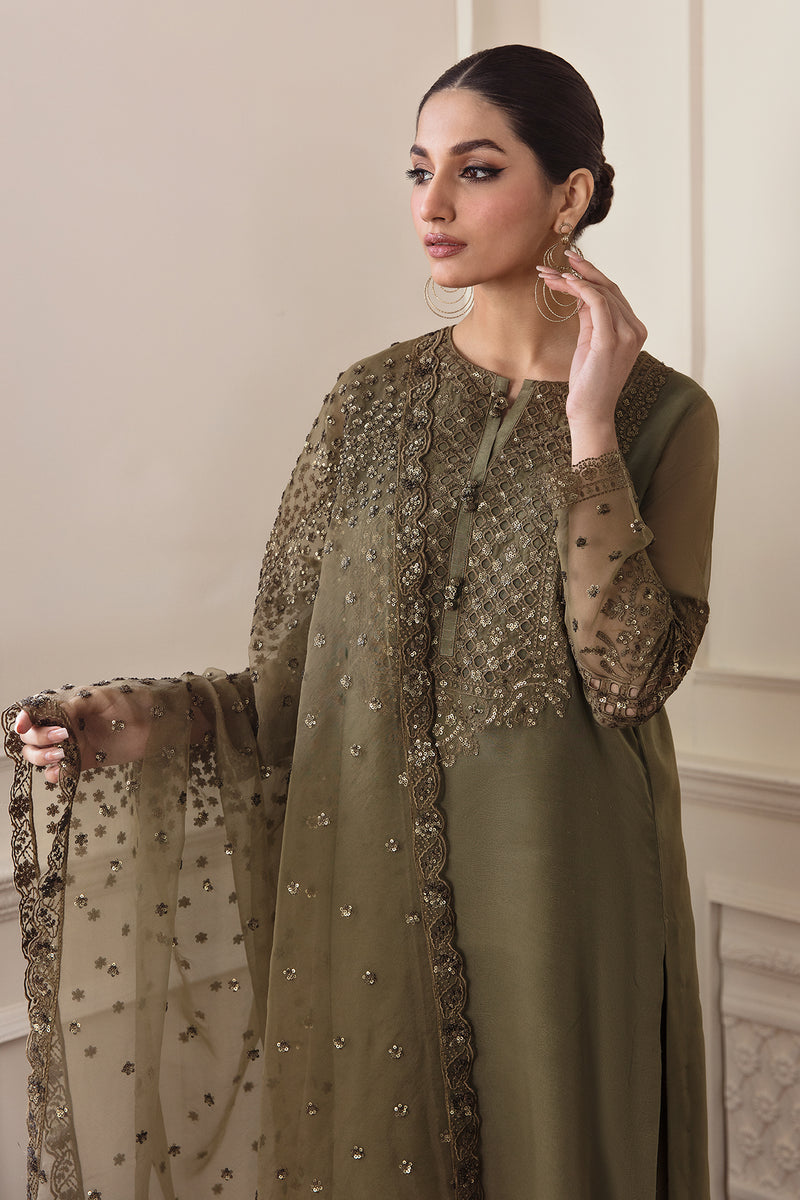 BAROQUE EMBROIDERED CHIFFON - 3 PC UNSTITCHED