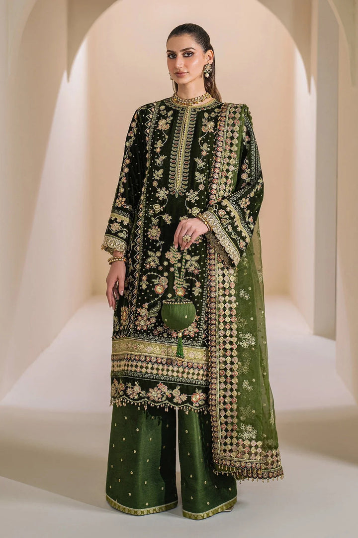 BAROQUE LUXURY EMBROIDERED VELVET - 3 PC UNSTITCHED