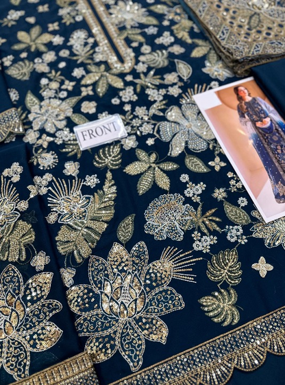 JAZMIN LUXURY EMBROIDERED CHIFFON - 3 PC UNSTITCHED
