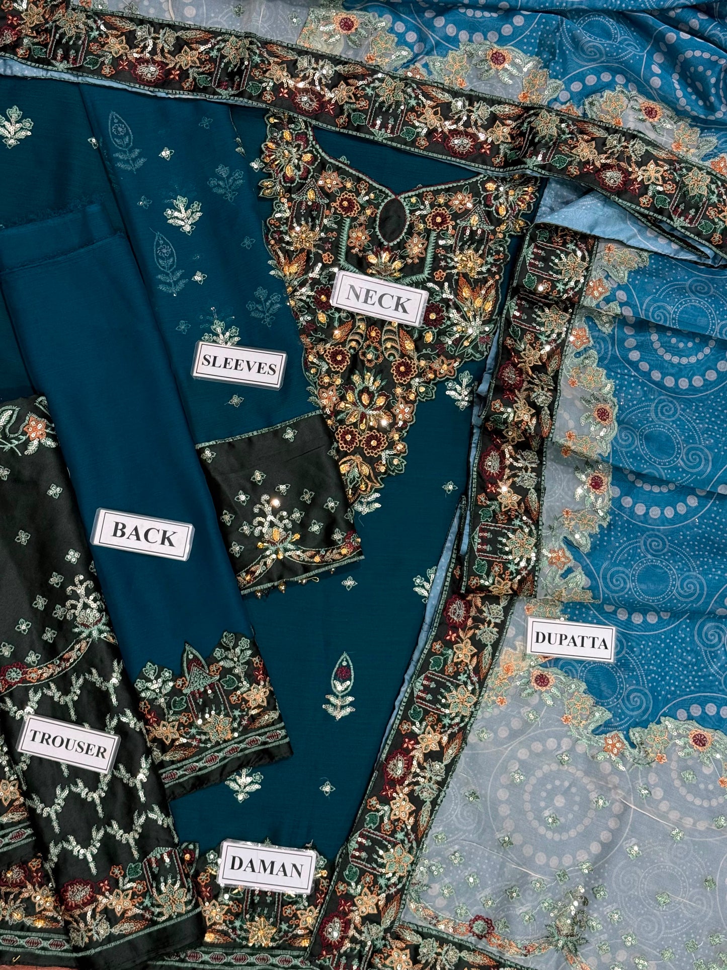 NUREH EMBROIDERED CHIFFON - 3 PC UNSTITCHED