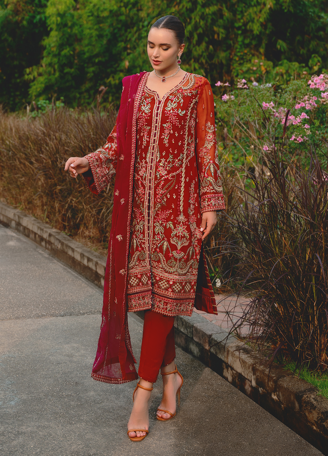 GULAAL LUXURY WEDDING EMBROIDERED CHIFFON - 3 PC UNSTITCHED