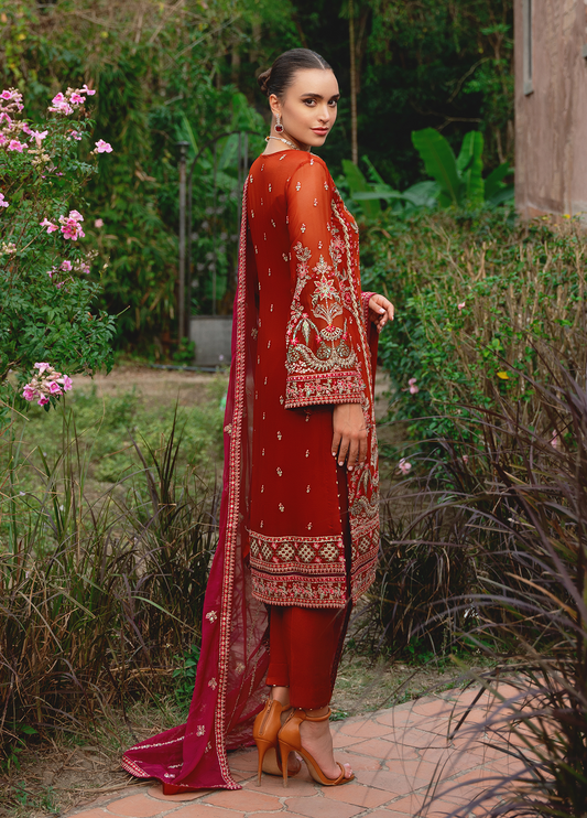 GULAAL LUXURY WEDDING EMBROIDERED CHIFFON - 3 PC UNSTITCHED