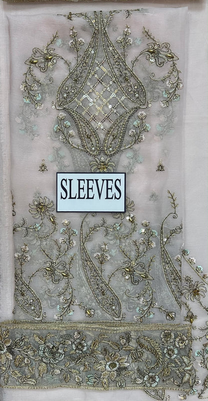 MAHA WAJAHAT LUXURY EMBROIDERED SEMI PURE CHIFFON - 3 PC UNSTITCHED