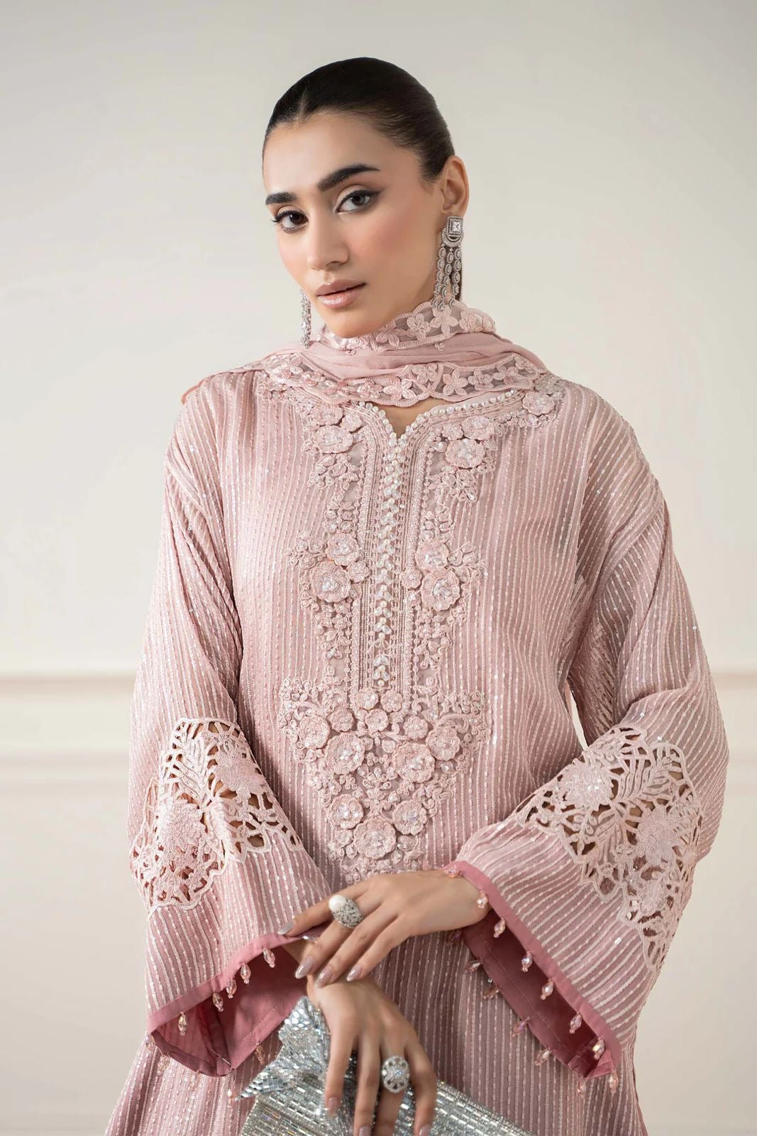 MARIA B EMBROIDERED CHIFFON - 3 PC UNSTITCHED