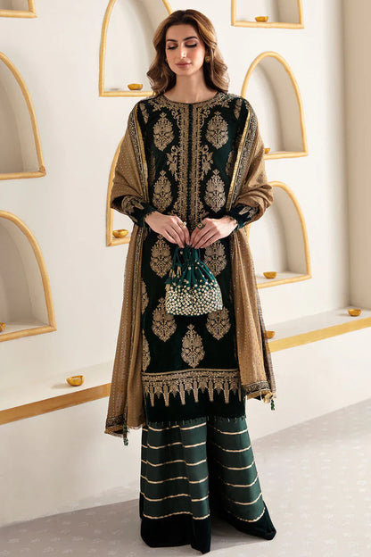 JAZMIN LUXURY EMBROIDERED VELVET - 3 PC UNSTITCHED