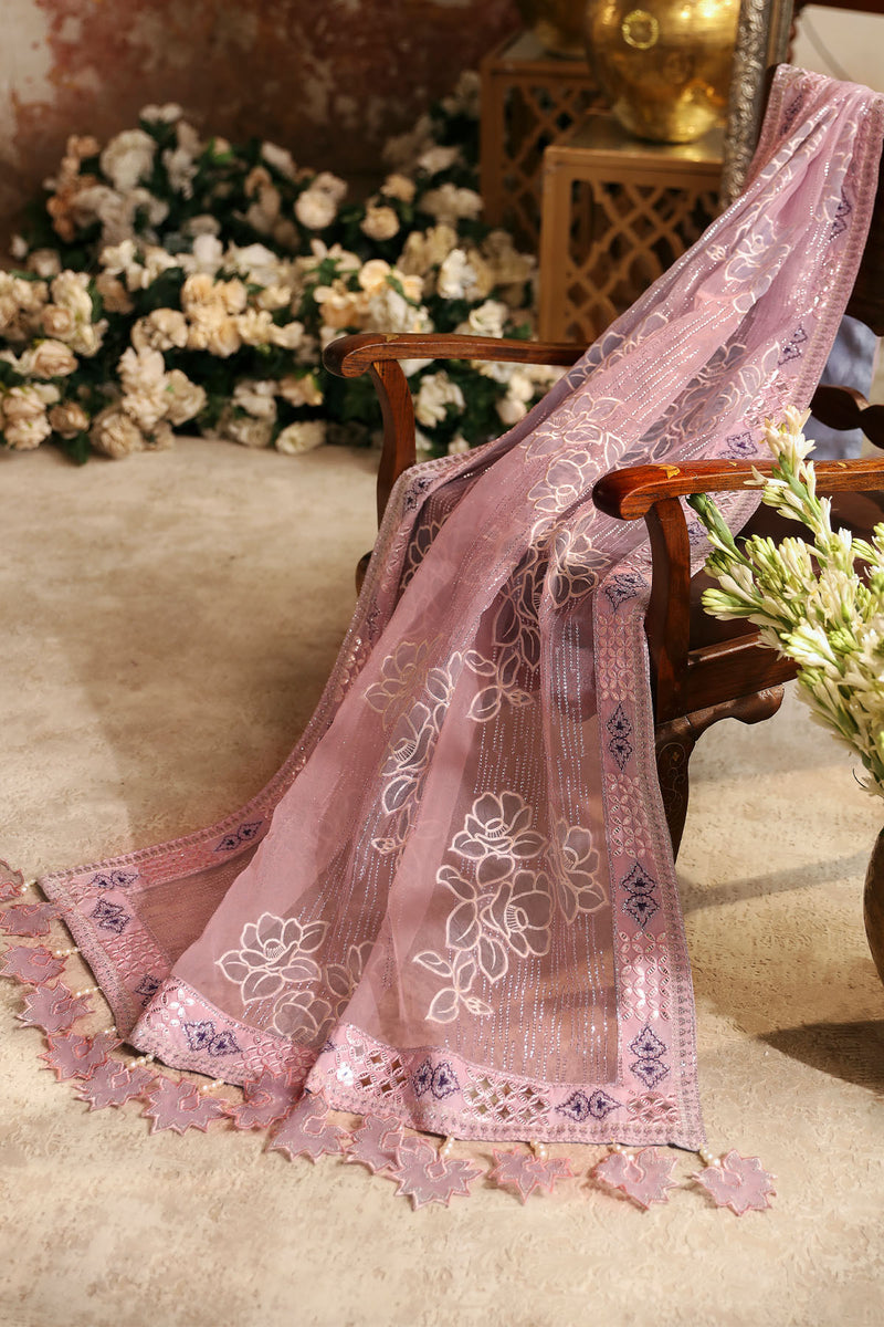 NUREH LUXURY EMBROIDERED HANDWORK PURE CHIFFON - 3 PC UNSTITCHED
