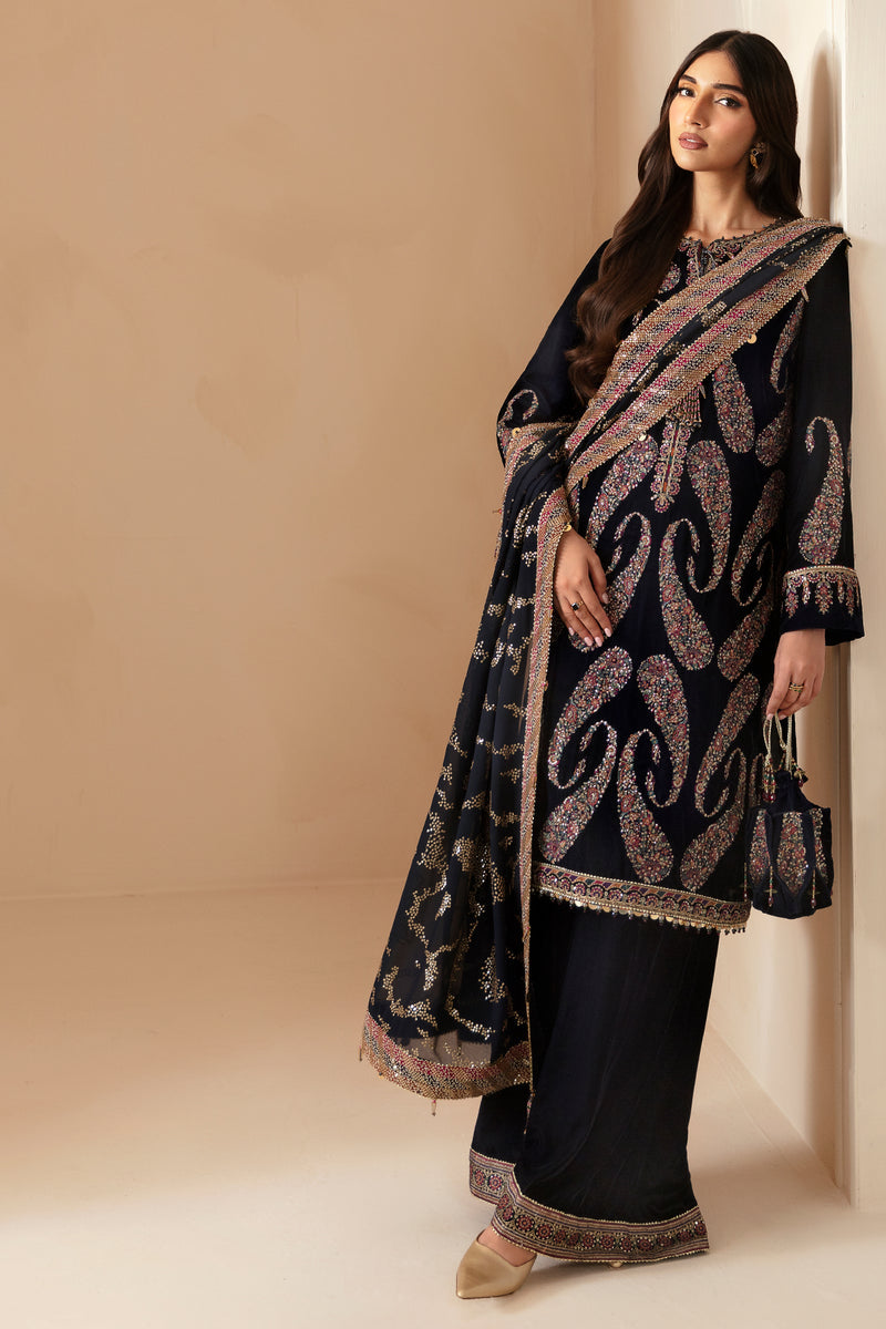 JAZMIN LUXURY EMBROIDERED VELVET - 3 PC UNSTITCHED