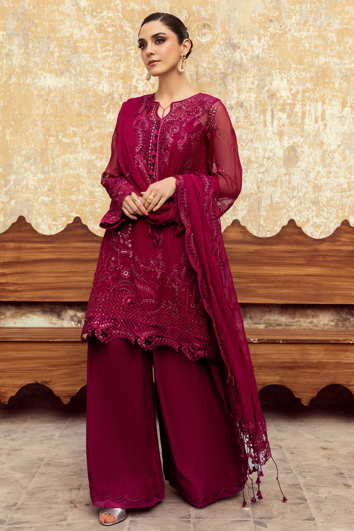 QALAMKAR LUXURY EMBROIDERED CHIFFON - 3 PC UNSTITCHED