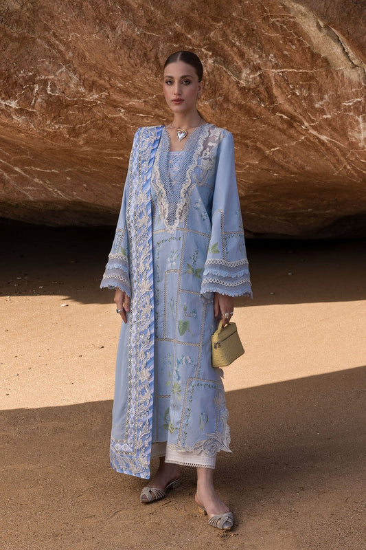 CRIMSON EMBROIDERED CHIKANKARI LAWN - 3 PC UNSTITCHED