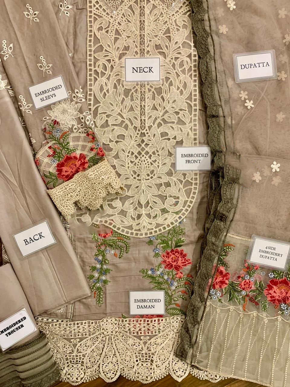 MARIA B LUXURY EMBROIDERED LAWN - 3 PC UNSTITCHED
