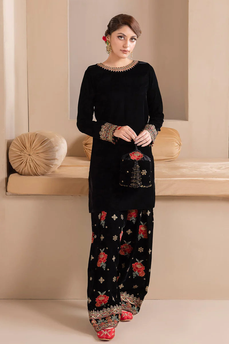BAROQUE LUXURY EMBROIDERED VELVET - 3 PC UNSTITCHED