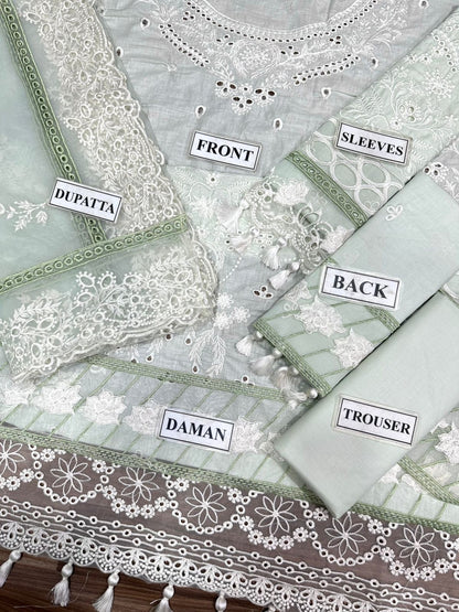 IMROZIA LUXURY EMBROIDERED CHIKANKARI LAWN - 3 PC UNSTITCHED