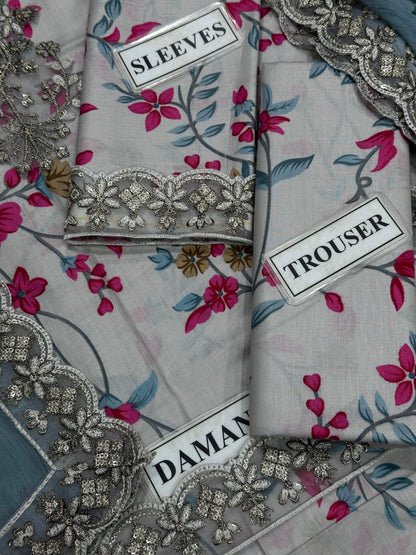 IZNIK EMBROIDERED LAWN - 3 PC UNSTITCHED