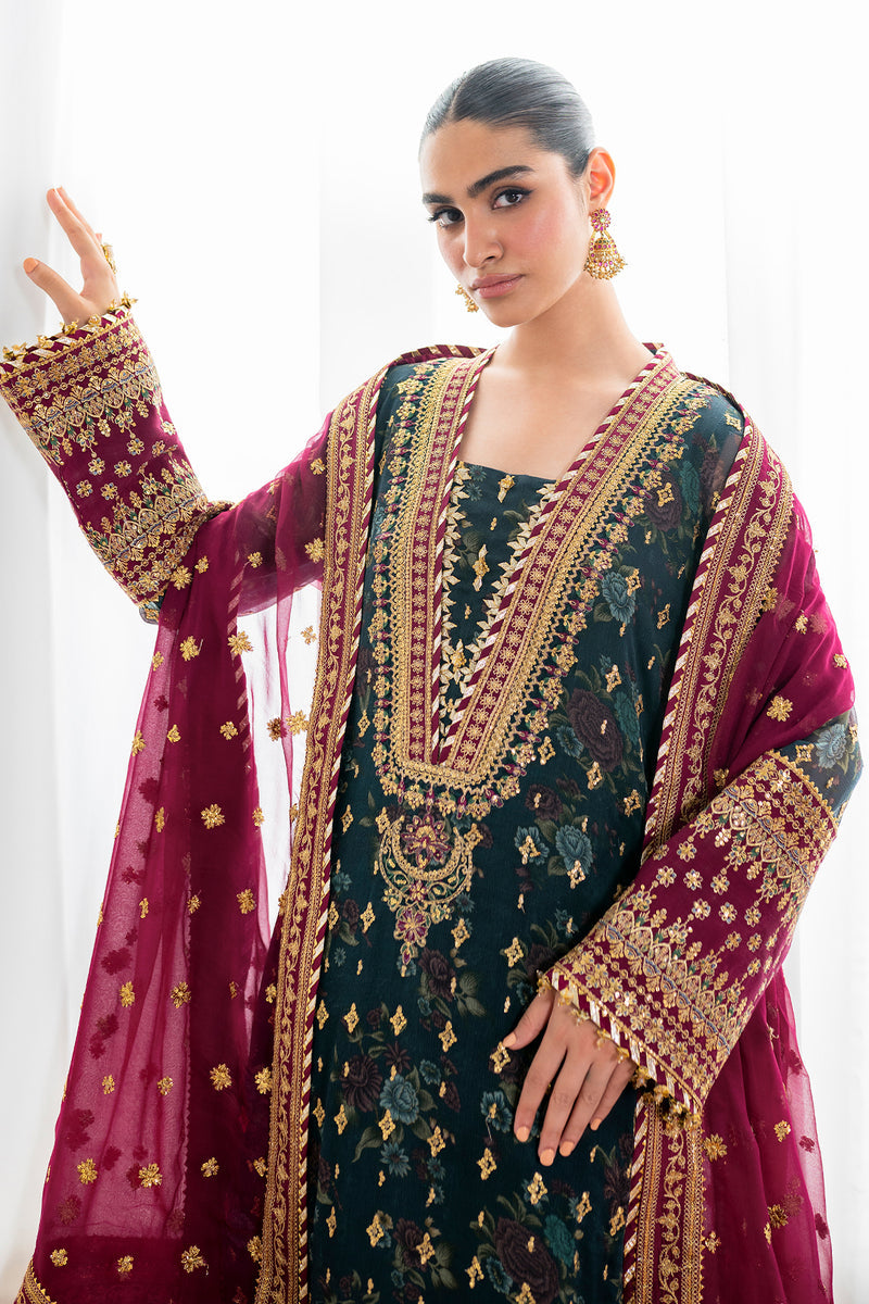 BAROQUE EMBROIDERED CHIFFON - 3 PC UNSTITCHED