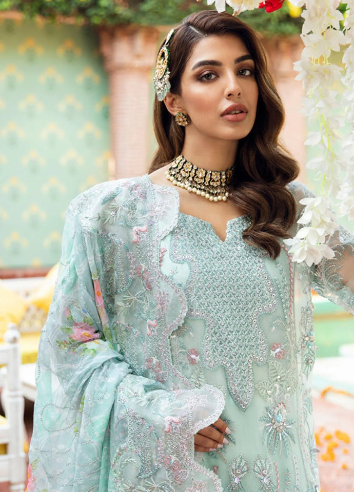 NUREH LUXURY EMBROIDERED ADDA WORK ORGANZA - 3 PC UNSTITCHED