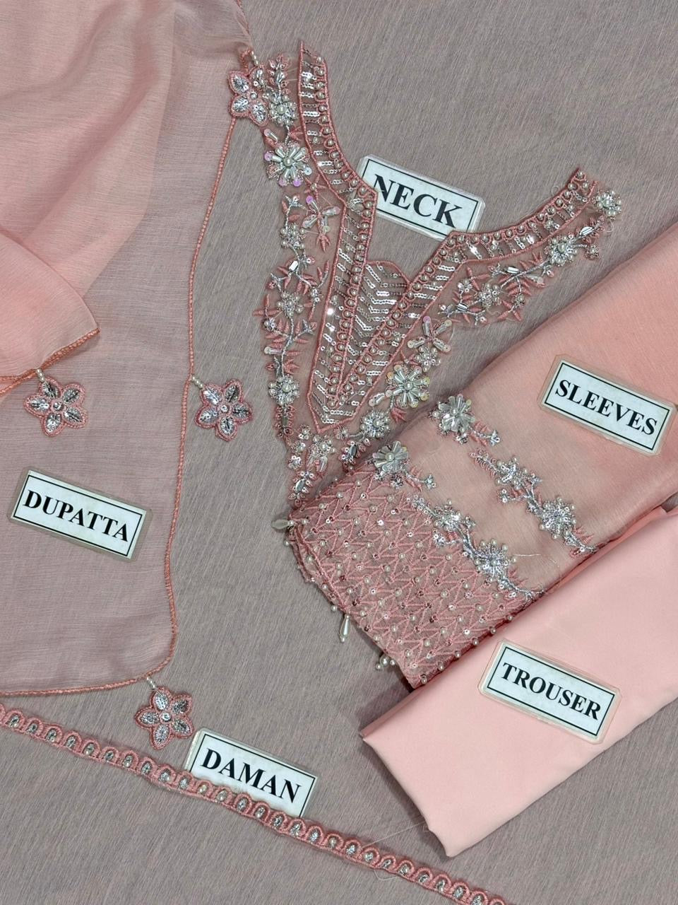 BAROQUE EMBROIDERED CHIFFON - 3 PC UNSTITCHED