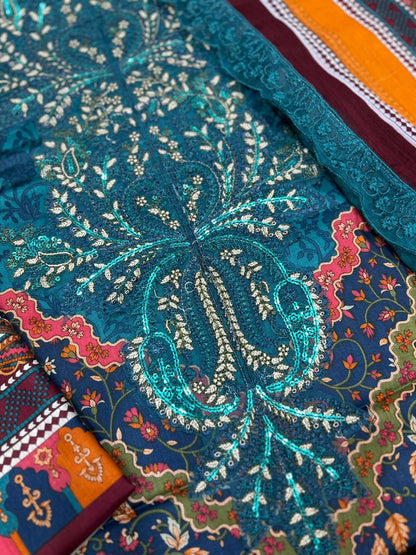 MARIA B FORMALS EMBROIDERED LAWN - 3 PC UNSTITCHED
