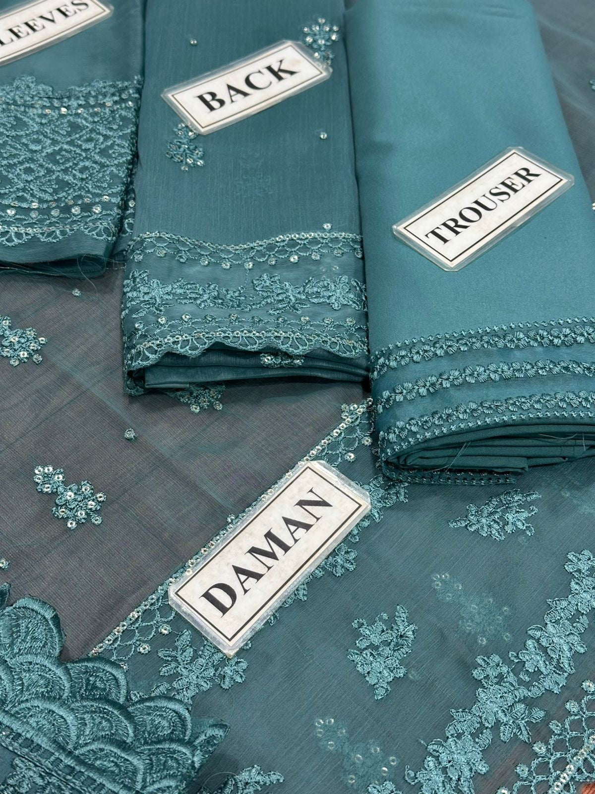 AZURE EMBROIDERED CHIFFON - 3 PC UNSTITCHED