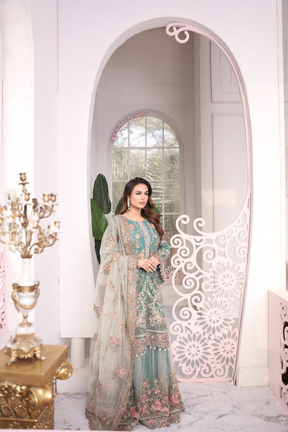 FLOSSIE LUXURY EMBROIDERED CHIFFON - 3 PC UNSTITCHED