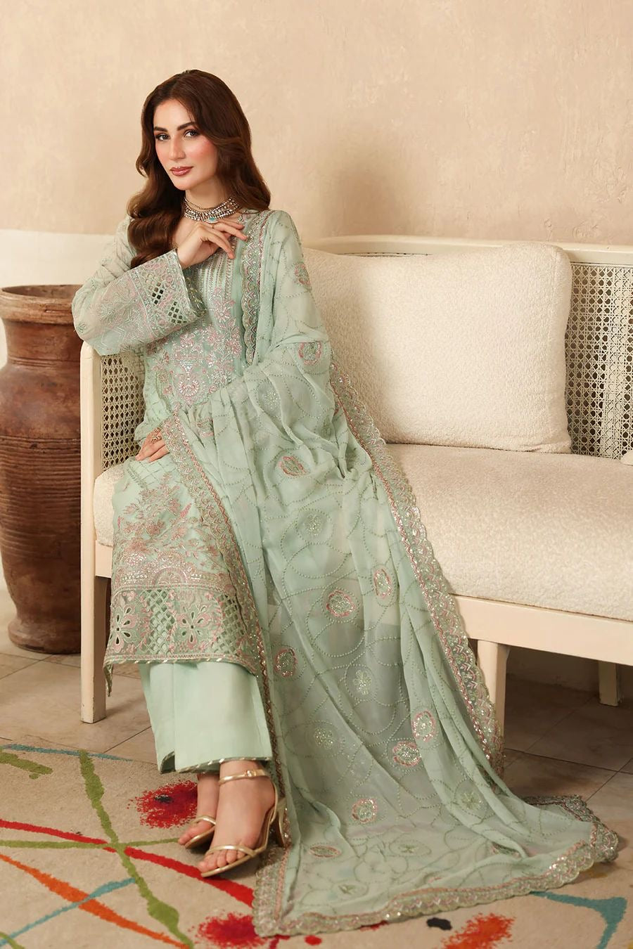 RAMSHA EMBROIDERED CHIFFON - 3 PC UNSTITCHED