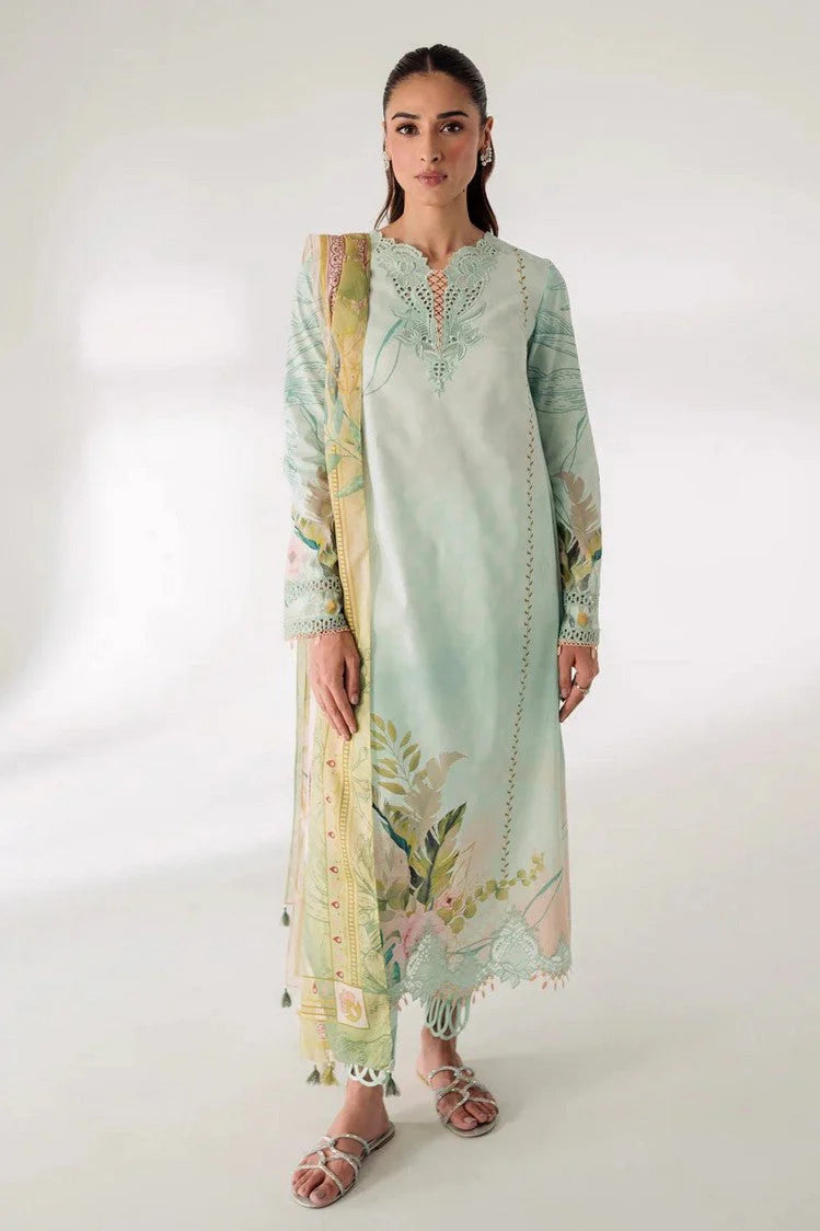 QALAMKAR EMBROIDERED PRINTED LAWN - 3 PC UNSTITCHED