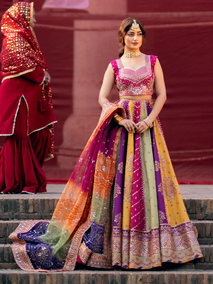 BIN ILYAS LUXURY EMBROIDERED INDIAN RAW SILK- 3 PC UNSTITCHED