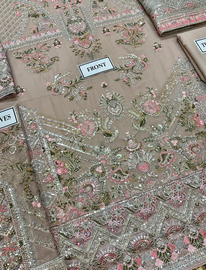 BAROQUE LUXURY EMBROIDERED CHIFFON - 3 PC UNSTITCHED