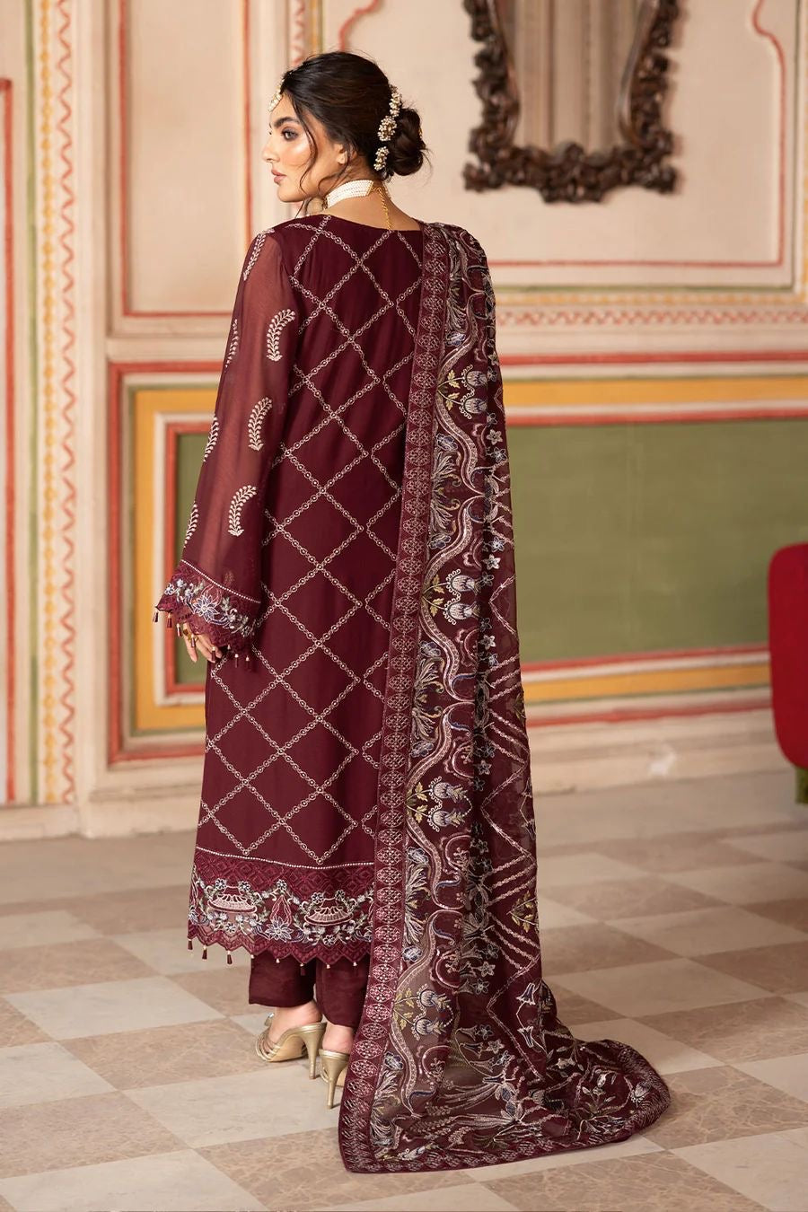 RAMSHA LUXURY EMBROIDERED CHIFFON - 3 PC UNSTITCHED