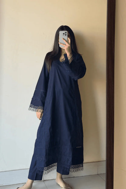 HOORAIN’S PRET COTTON LACE WORK - 3 PC STITCHED