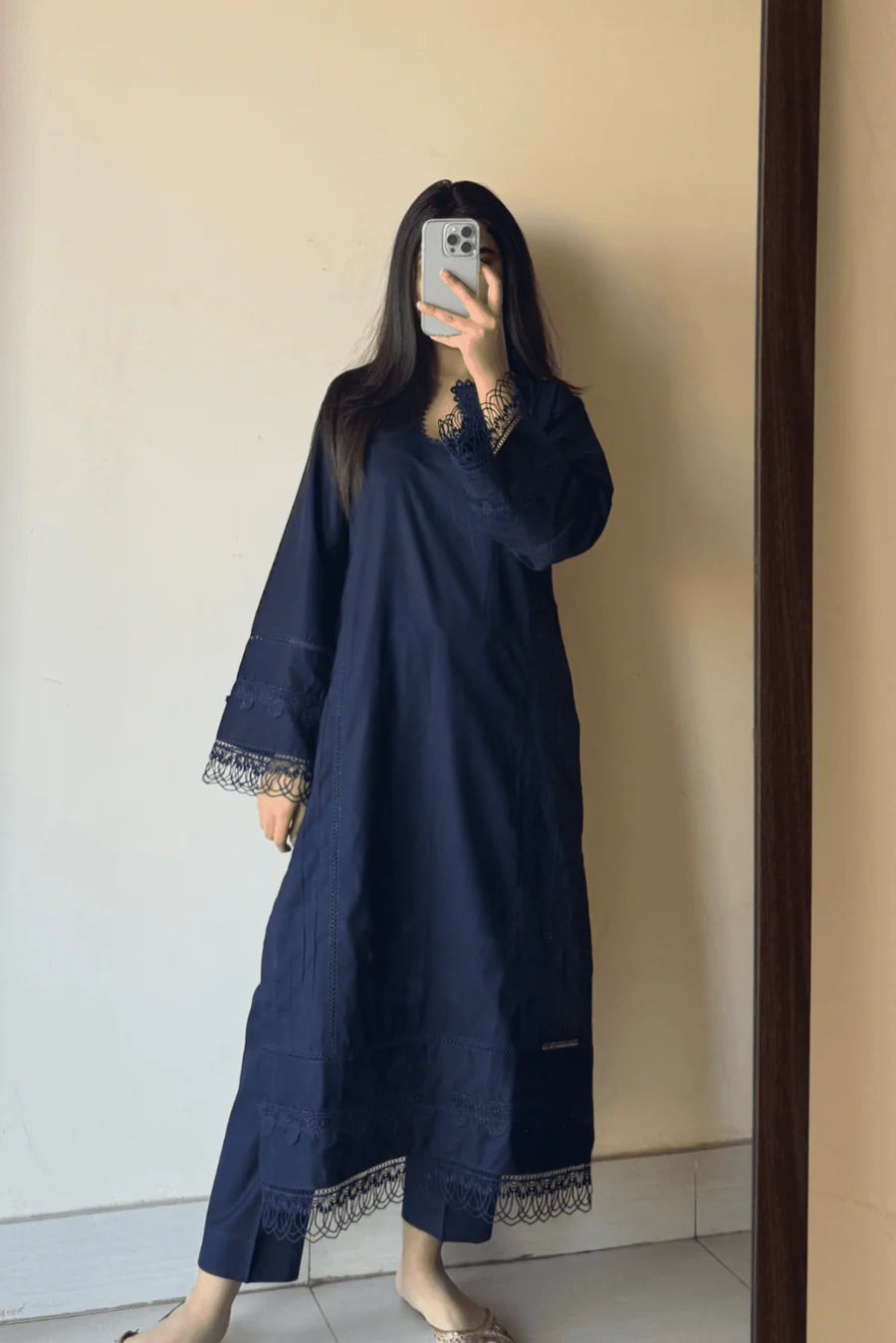 HOORAIN’S PRET COTTON LACE WORK - 3 PC STITCHED