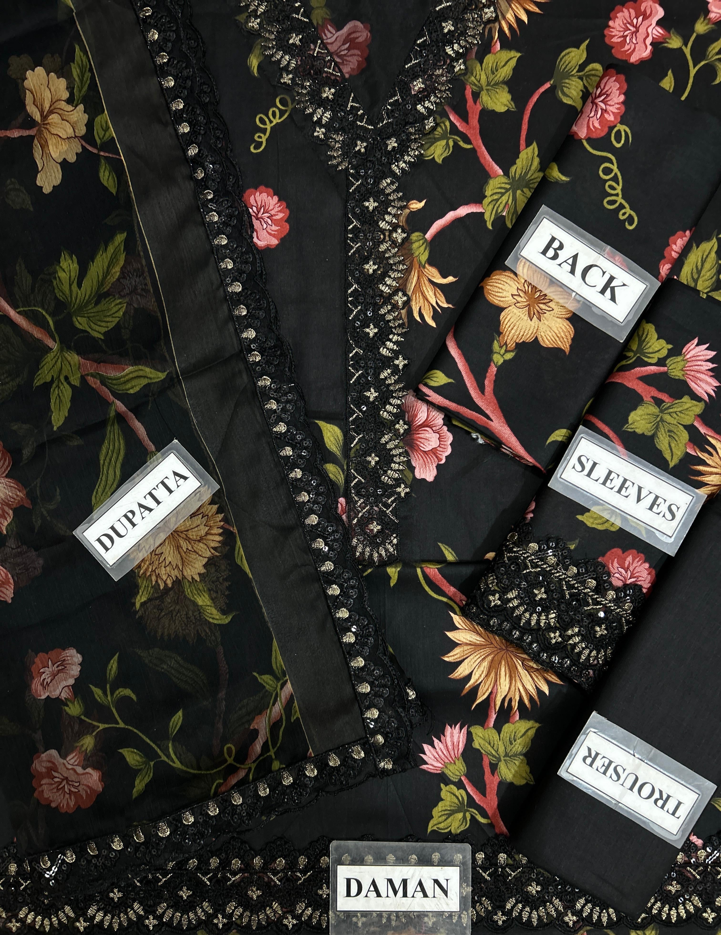 NUREH EMBROIDERED LAWN - 3 PC UNSTITCHED