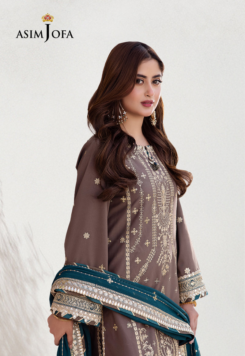 ASIM JOFA EMBROIDERED CHIFFON - 3 PC UNSTITCHED