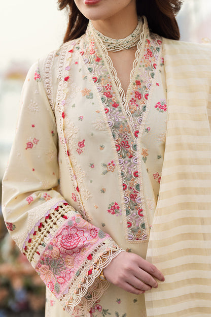 QALAMKAR LUXURY EMBROIDERED CHIKANKARI LAWN - 3 PC UNSTITCHED