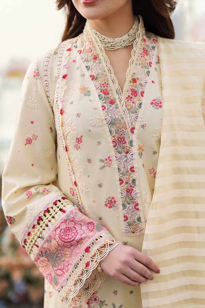 QALAMKAR LUXURY EMBROIDERED CHIKANKARI LAWN - 3 PC UNSTITCHED