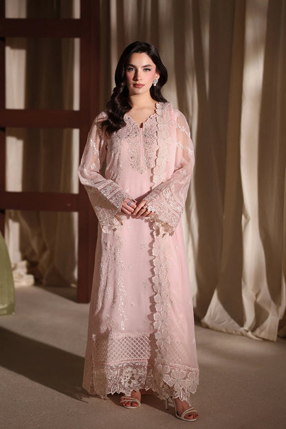 AZURE EMBROIDERED CHIFFON DRESS - 3 PC UNSTITCHED