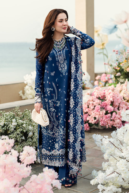 QALAMKAR LUXURY EMBROIDERED LAWN - 3 PC UNSTITCHED