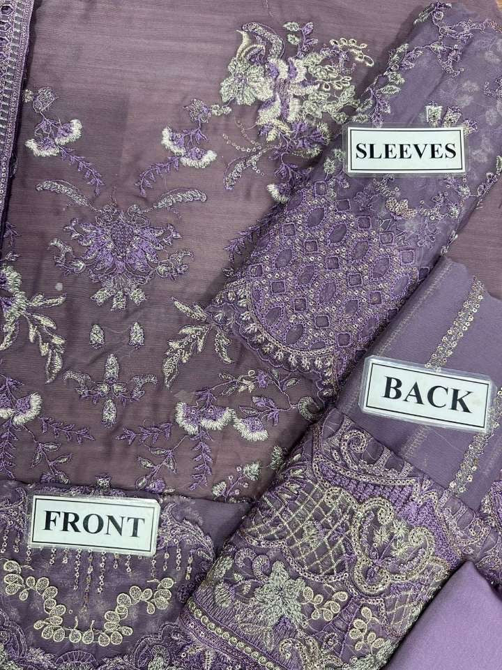 LAVISH LUXURY WEDDING EMBROIDERED CHIFFON - 3 PC UNSTITCHED