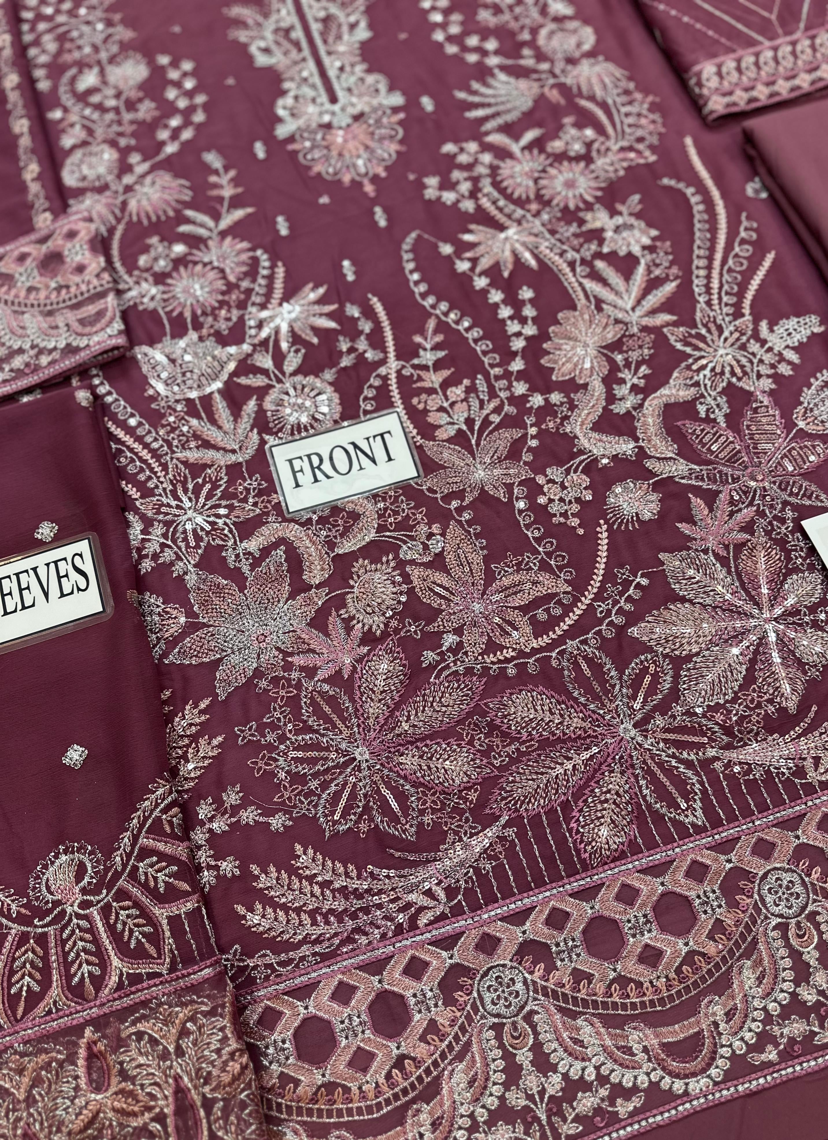 RAMSHA LUXURY EMBROIDERED CHIFFON - 3 PC UNSTITCHED