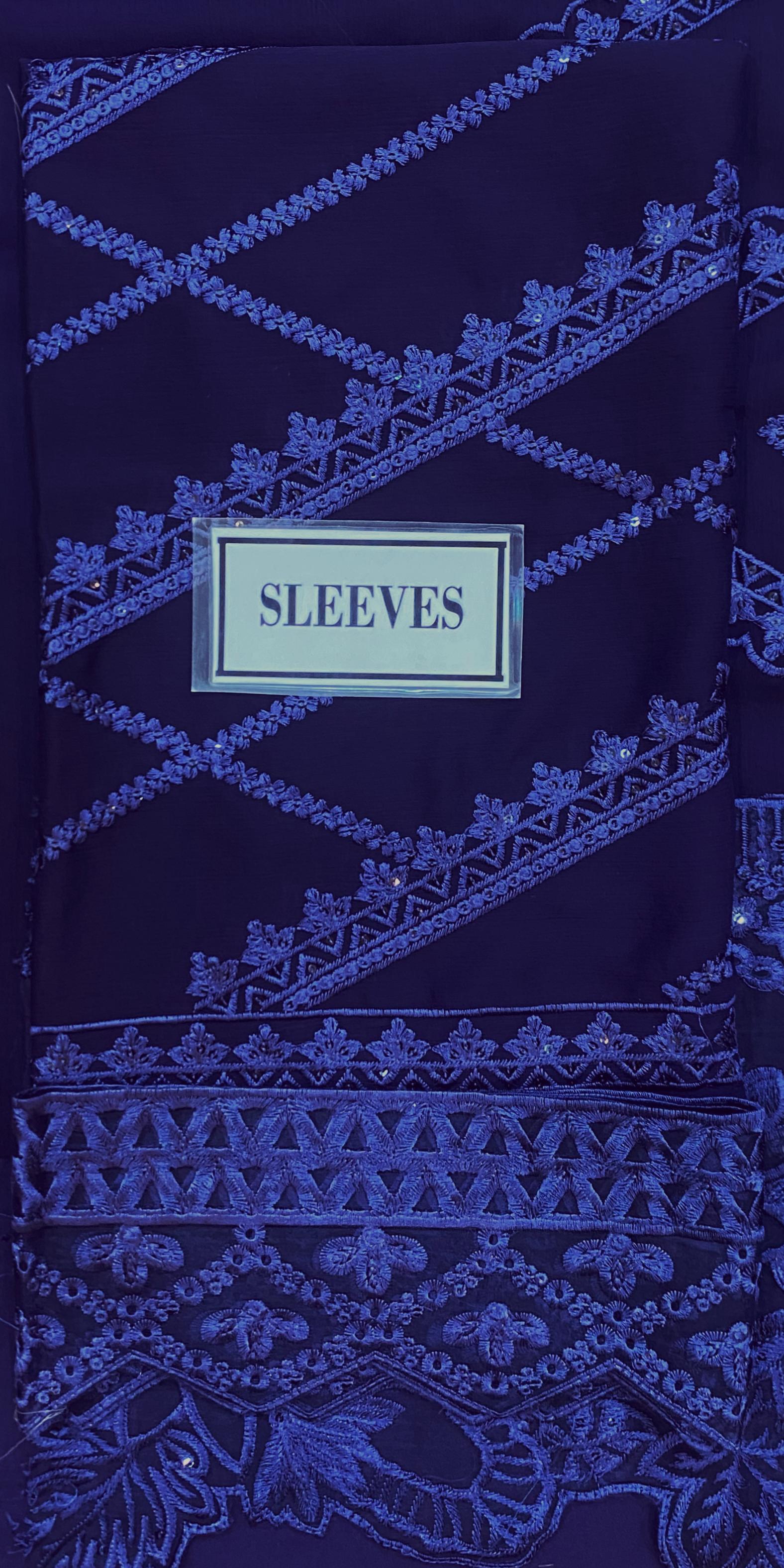 AZURE EMBROIDERED CHIFFON - 3 PC UNSTITCHED