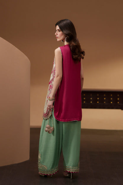 ETHNC EMBROIDERED CHIFFON DRESS - 3 PC UNSTITCHED