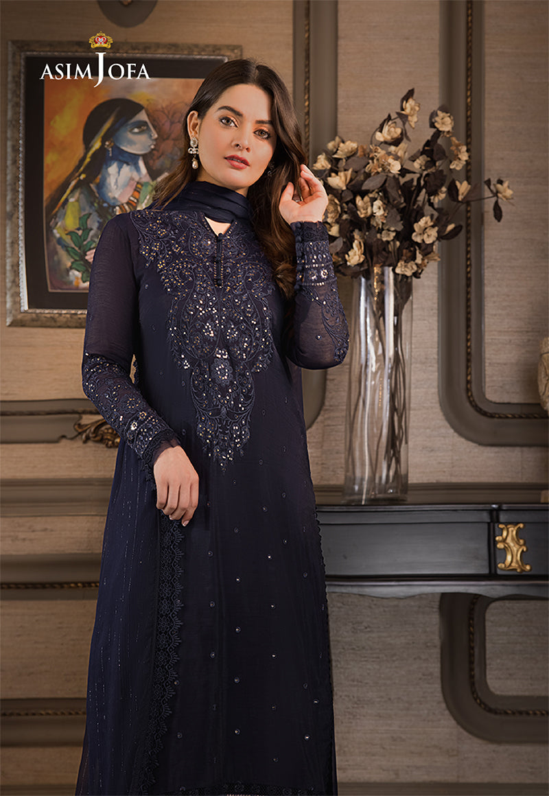 ASIM JOFA EMBROIDERED CHIFFON - 3 PC UNSTITCHED