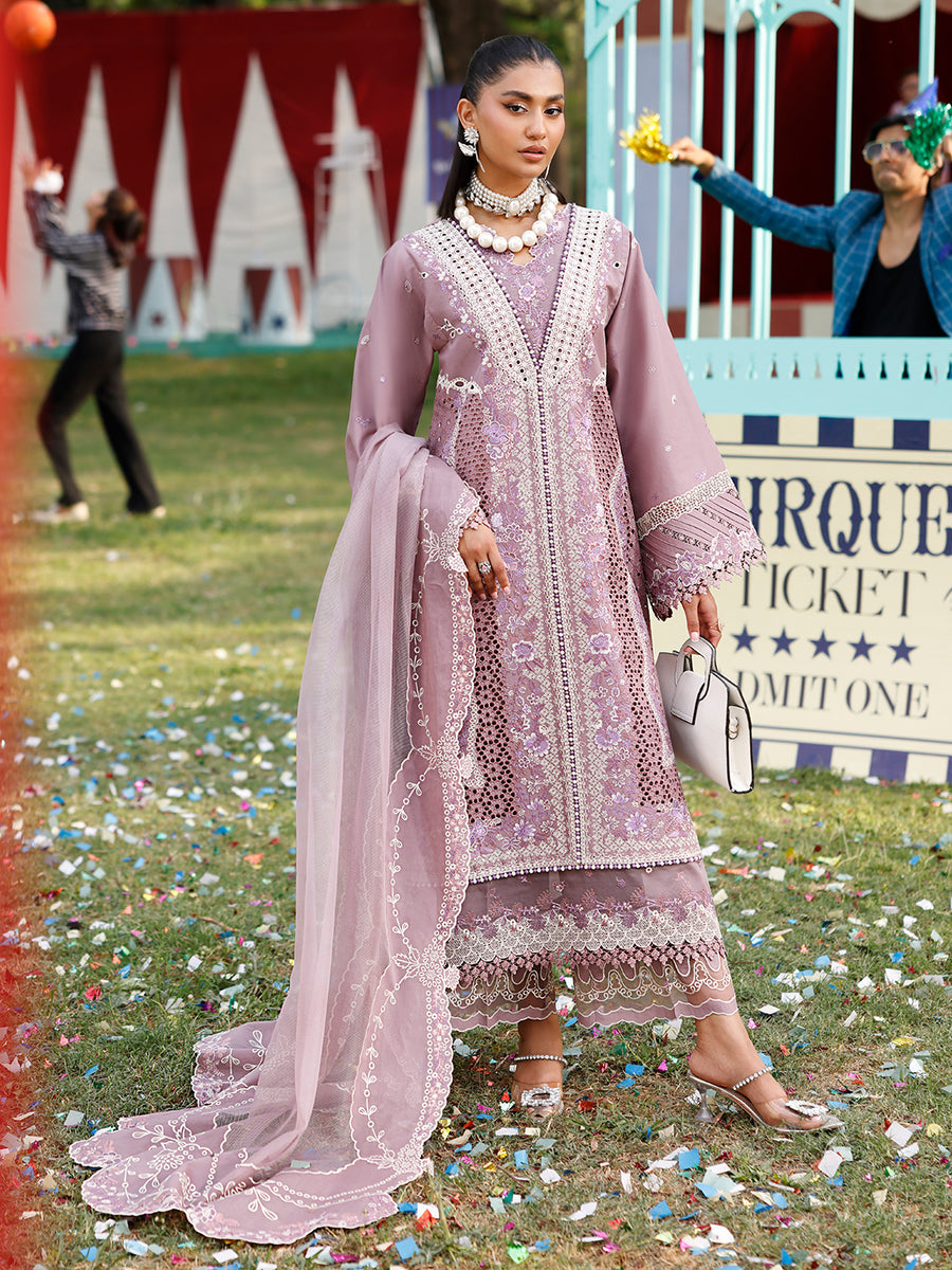 BIN ILYAS LUXURY CHIKANKARI EMBROIDERED LAWN - 3 PC UNSTITCHED