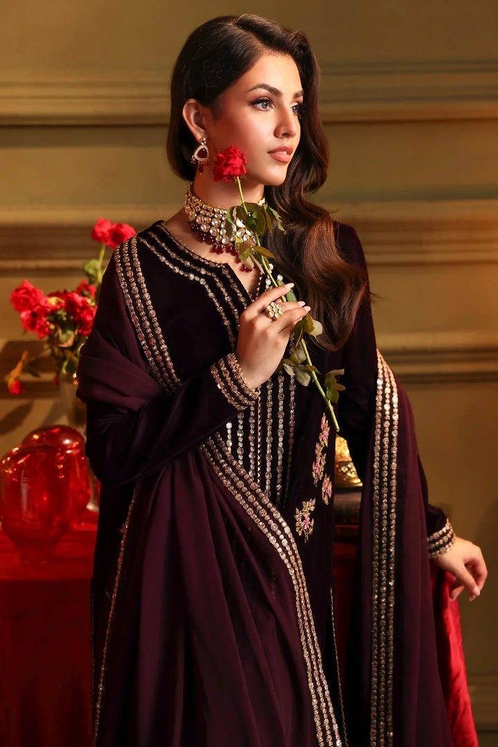 CHARIZMA LUXURY EMBROIDERED VELVET - 3 PC UNSTITCHED