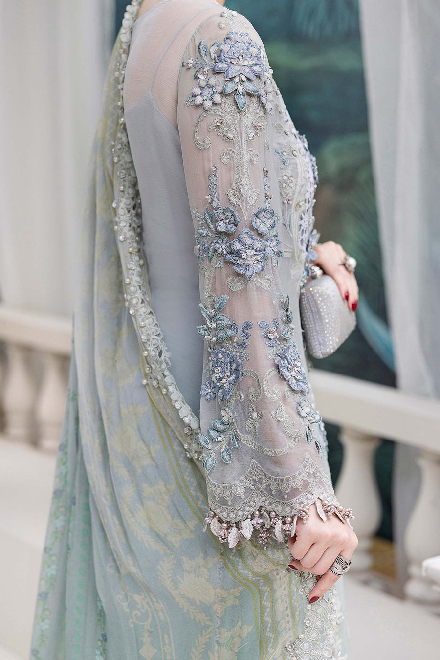 MARIA B CHIFFON HAND EMBELLISHED & EMBROIDERED 3 PC UNSTITCHED