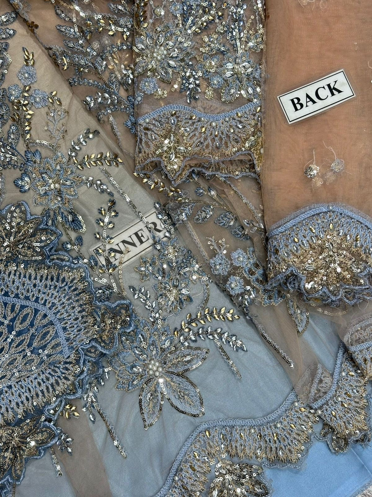 MARIA B EMBROIDERED NET FROK - 3 PC UNSTITCHED